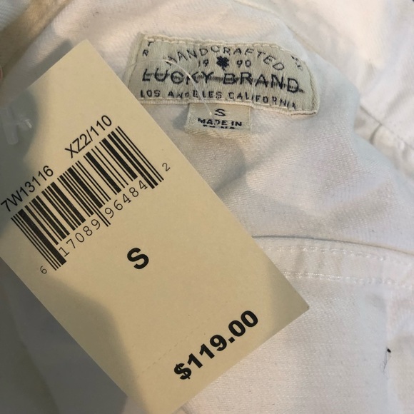 NWT Lucky Brand white distressed jean jacket - Picture 7 of 7